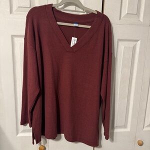 Old Navy Deep V-Neck Plush Long Sleeve T-Shirt - Size XL - Brand New With Tags